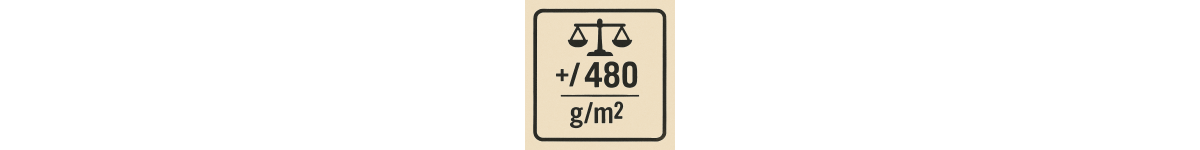 +/- 480 g/m²