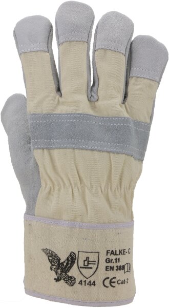 Rindspaltleder-Handschuh Gr. 11, natur