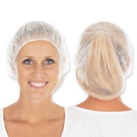 Hygostar Baretthaube PP "Light" Ø 53 cm Weiß – 100 Stück – Atmungsaktives Vlies – Latexfrei & Lebensmittelecht