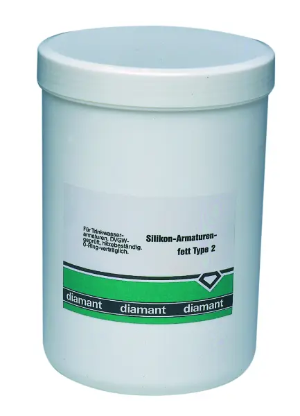 diamant® Silikonfett Type 2 Dose 1000 g, Trinkwasser-Armaturenfett, KTW-Zulassung, Hitzebeständig -40 bis +200°C, Großgebinde