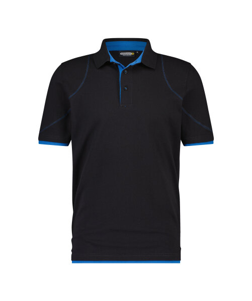 DASSY® Orbital Poloshirt schwarz/azurblau 2XL