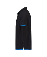 DASSY® Orbital Arbeitspoloshirt – D-FX Flex | 97% Baumwolle Piqué | Strickkragen | Ideal zur Firmenveredelung | XS–4XL schwarz/azurblau 2XL