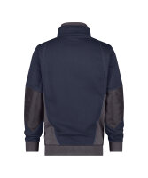 DASSY® Sweatshirt STELLAR – Troyer-Arbeitspullover mit Reißverschluss, Stehkragen und D-FX Kontrastnähten nachtblau/anthrazitgrau L
