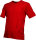 JOB DD-RIPP-T-Shirt PEER | V-Ausschnitt | gesticktes Dachdecker-Zunftlogo | Rippstoff | rot | 52992
