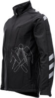 JOB Dachdecker Sommer-Soft Shell Jacke KENT | gesticktes Logo | Stretch | Winddicht | YKK RV | Reflexeffekte | schwarz | 100410