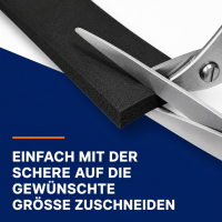 EPDM Zellgummi Dichtungsband | selbstklebend | schwarz | 10-m-Rolle | rechteckig | DIN 3302-1 E3 | geschlossenzellig | dehnbar