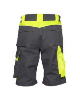 ARDON® NEON Arbeitsshorts in Schwarz/Neongelb – robuste Canvas-Sommerhose mit Elastikbund, Reflexpaspel und durchdachtem Taschensystem für Handwerker, Bau und Outdoor