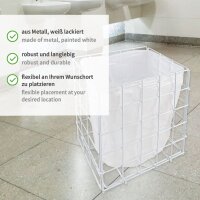 Gitterkorb für Müllsäcke 20 l Metall weiß