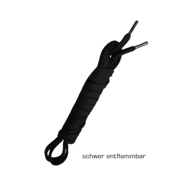 Nomex® Schnürsenkel schwer entflammbar & hitzebeständig - Reißfeste Aramid-Senkel für Feuerwehr-, Schweißer- und Arbeitsstiefel, Schwarz